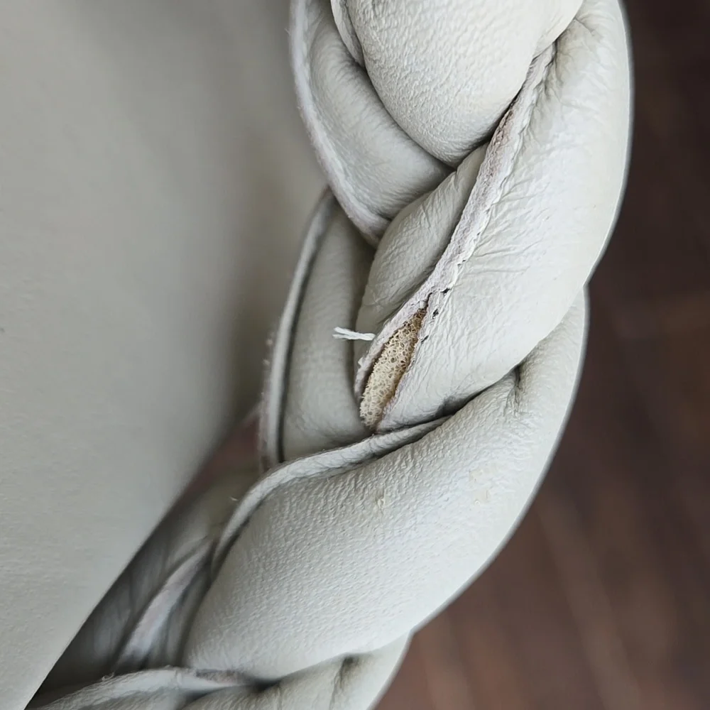 Kaanas Coco Taupe Beige Braided Leather Slide Sandal Size 9 NEW